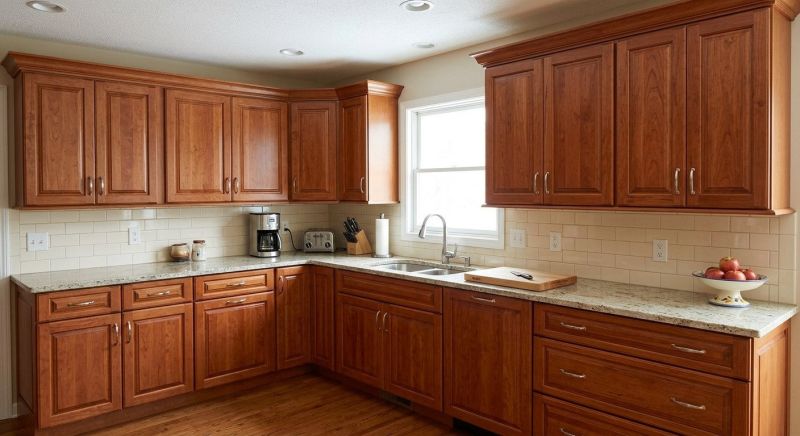 Cherry Cabinet Refacing in Carmel, IN